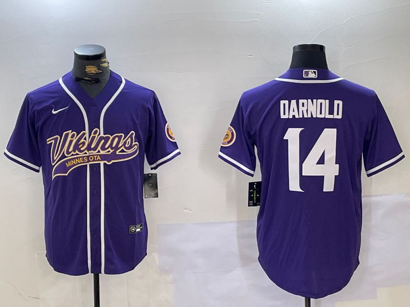 Men Minnesota Vikings #14 Darnold Purple Joint Name 2024 Nike Limited NFL Jersey style 1->indianapolis colts->NFL Jersey